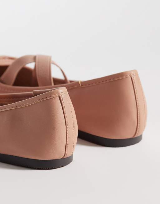 River Island - Lyserøde flade ballerinaer med firkantet tå, 4 af 4