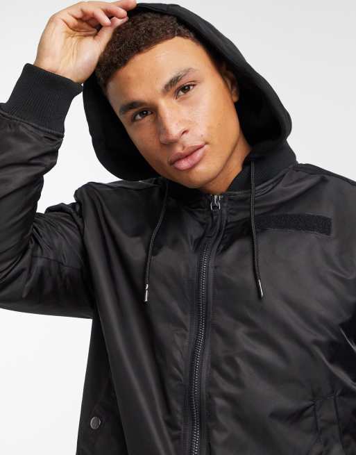 River island best sale hooded bomber jacket
