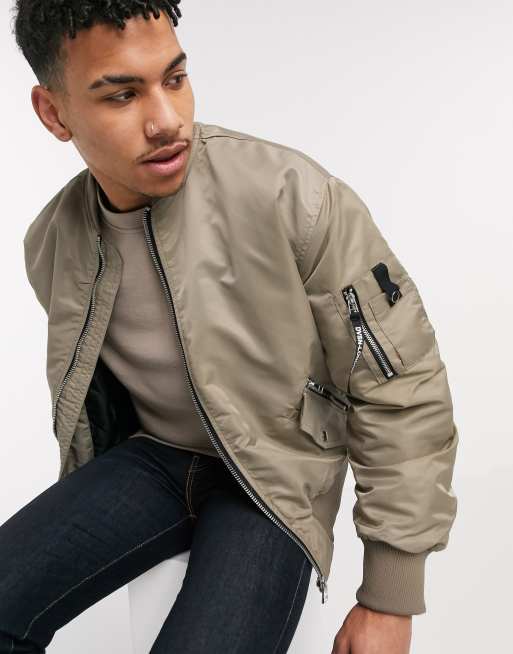 River Island MA1 bomber in stone