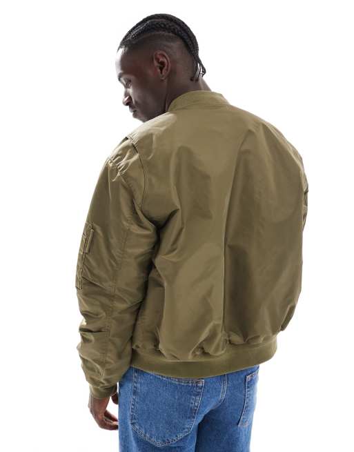 River island khaki bomber jacket online