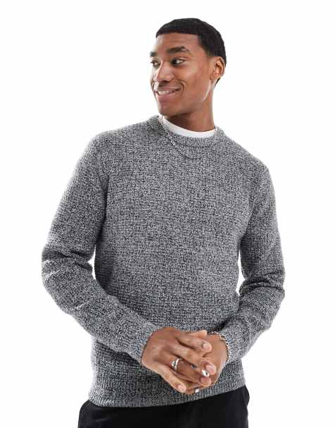 River Island - Maglione a maniche lunghe grigio a nido d'ape - view 1