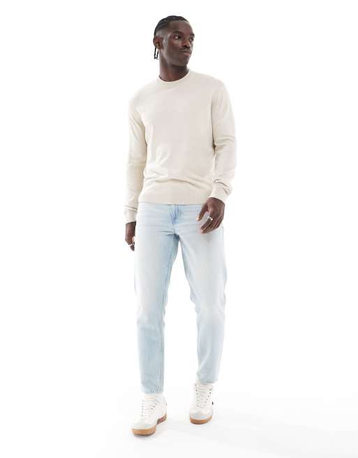 River Island - Maglione color pietra in maglia sottile, 3 di 4