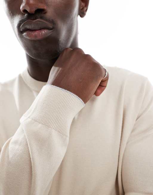River Island - Maglione color pietra in maglia sottile, 4 di 4