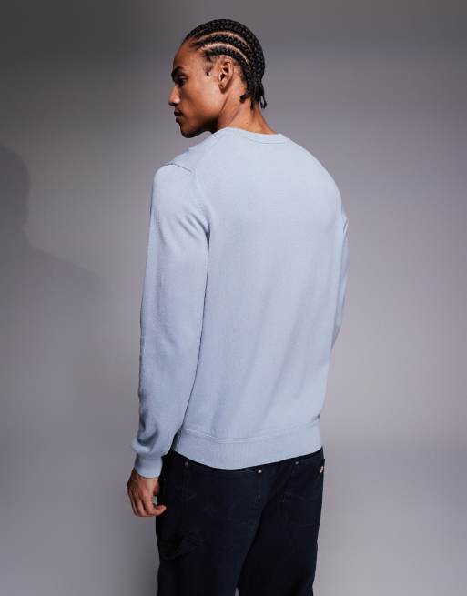 River Island - Maglione girocollo a maniche lunghe blu, 3 di 5