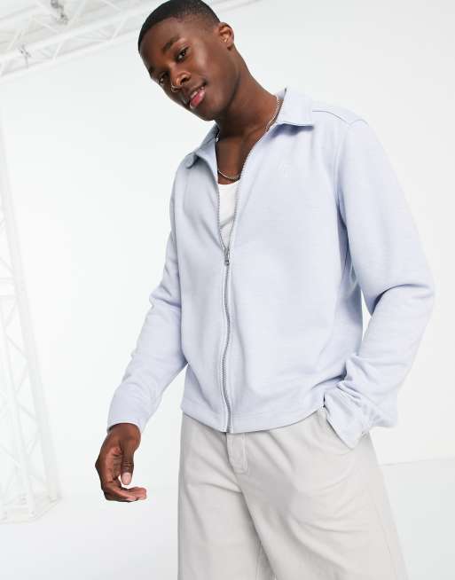 River Island Maison slim fit jersey jacket in blue