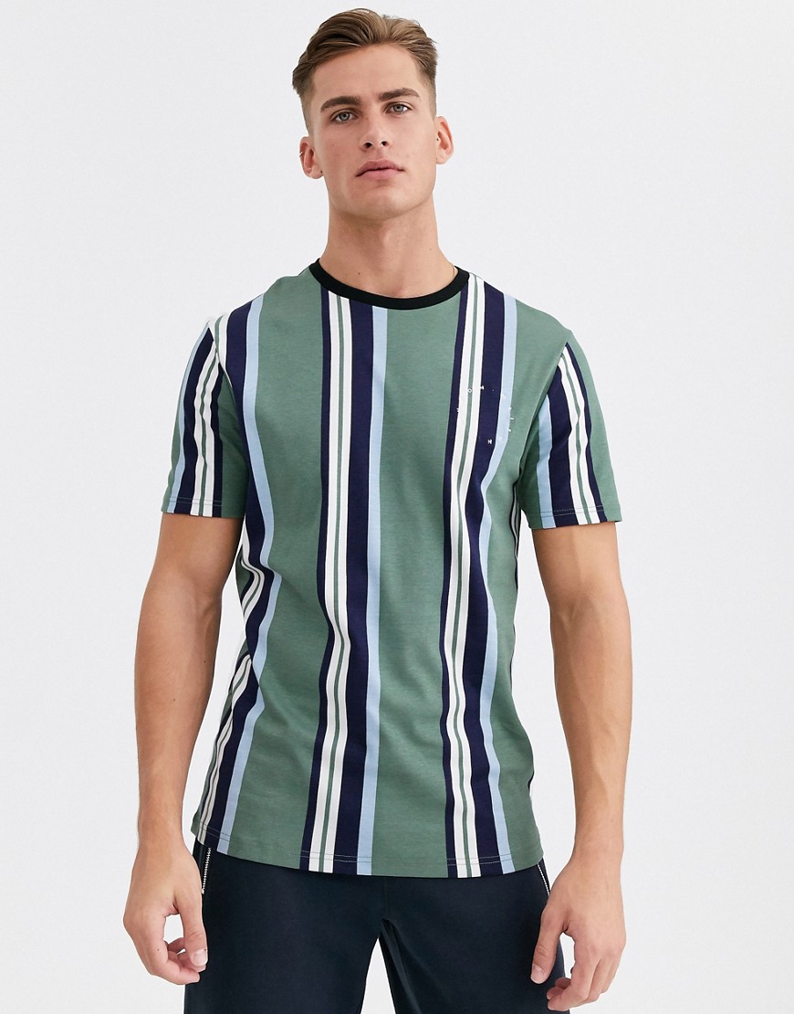 River Island - Maison - T-shirt a righe verticali verde