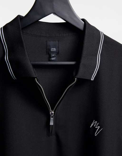 River Island - Maison - T-shirt slim a maniche lunghe nera, 3 di 4