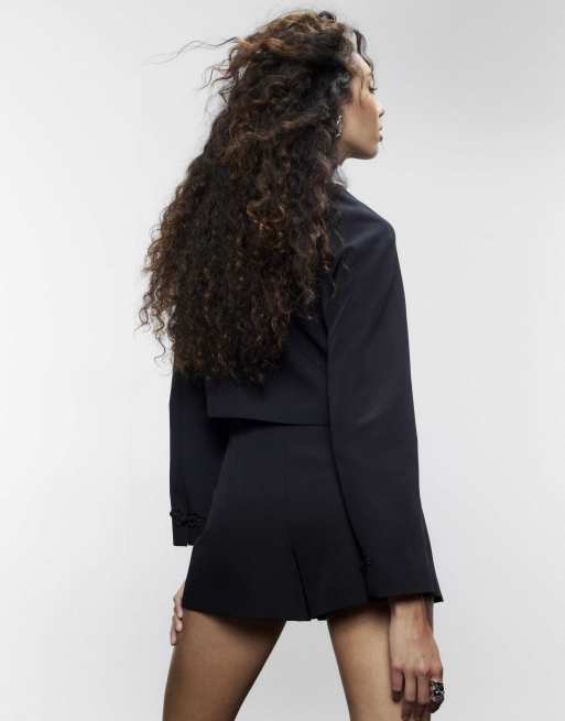 River Island Mandarin trim jacket in black , 4 of 4