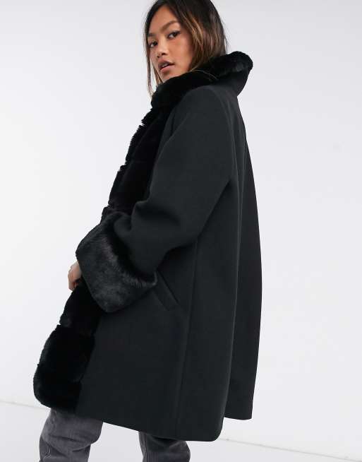 manteau evase capuche femme