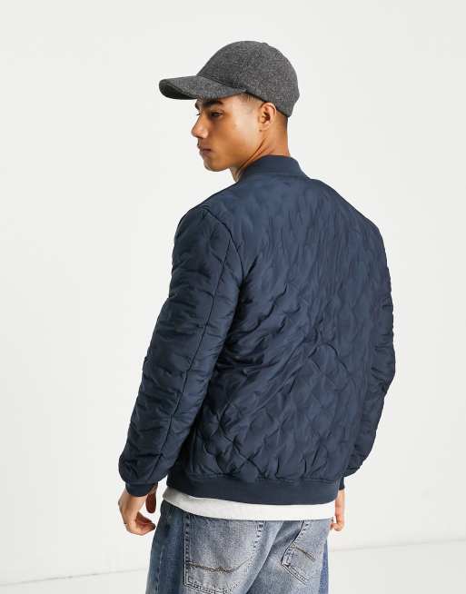 River Island – Marinblå diamantkviltad bomberjacka, 2 av 4