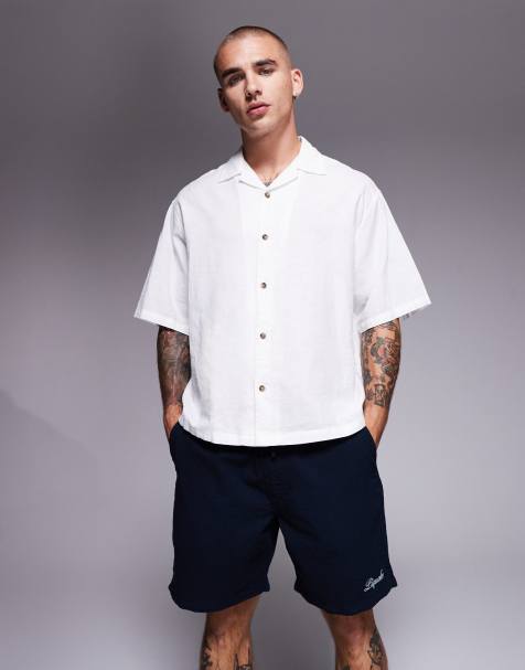 River Island - Marineblå shorts i seersucker - view 1