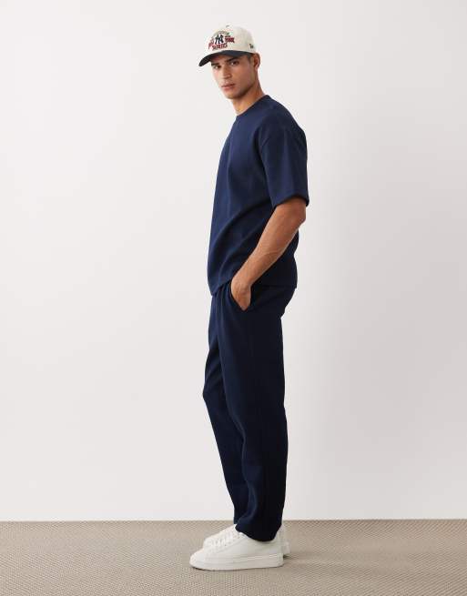 River Island - Marineblåt sæt med T-shirt og joggingbukser med tekstur, 5 af 5