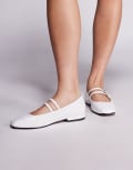 [River Island] River Island mary jane square toe ballet flats in white 40 WHITE