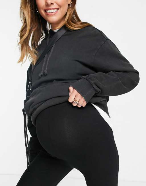 ASOS DESIGN Maternity 2 pack over the bump leggings in black - BLACK