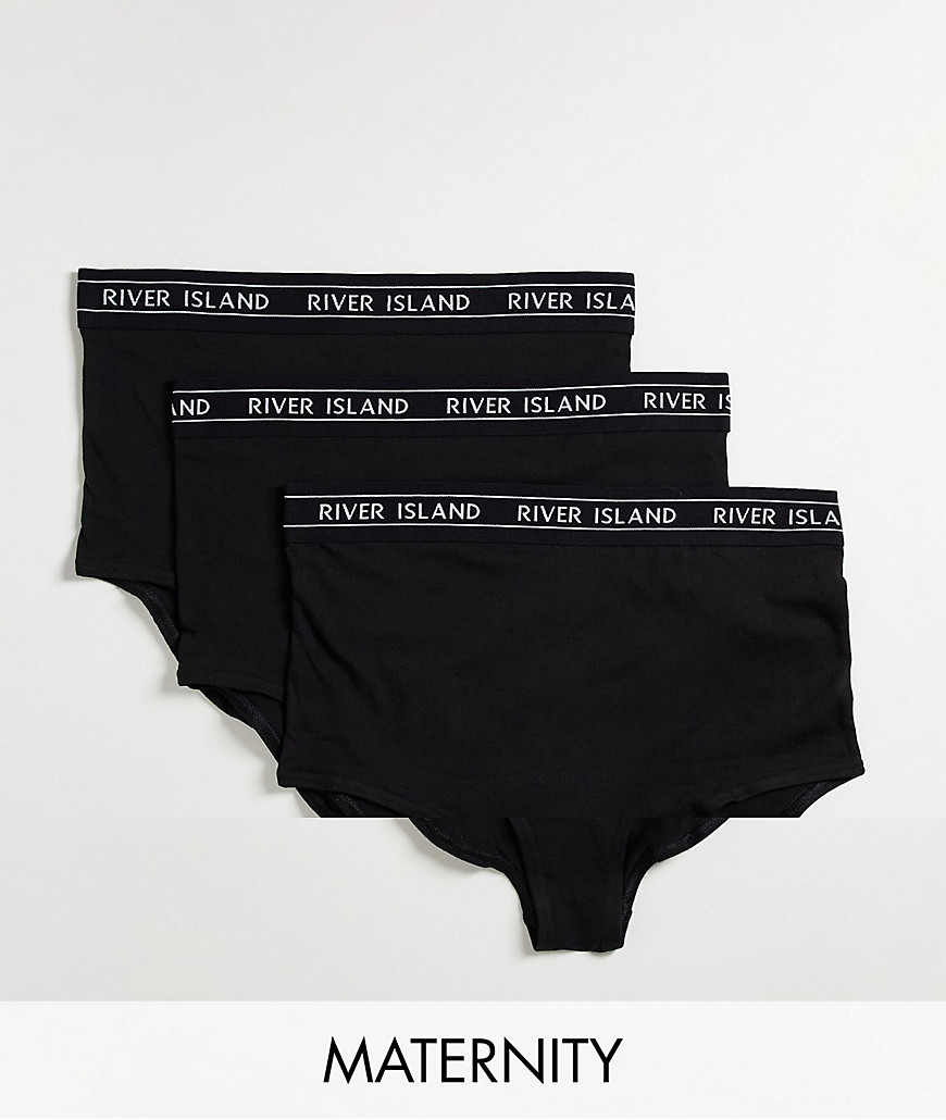 River Island Maternity 3 pack high waisted panty briefs in black