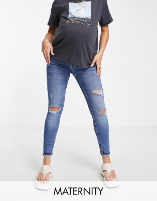 River Island Maternity Amelie skinny jean in dark blue