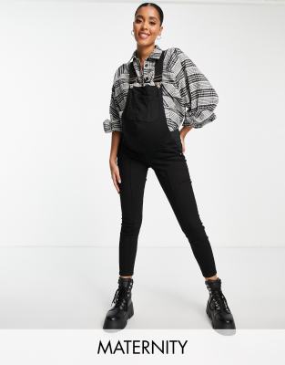 black denim overalls