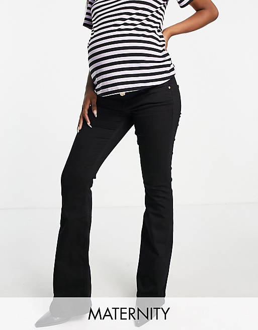Jeans River Island Maternity flared jeans in black 