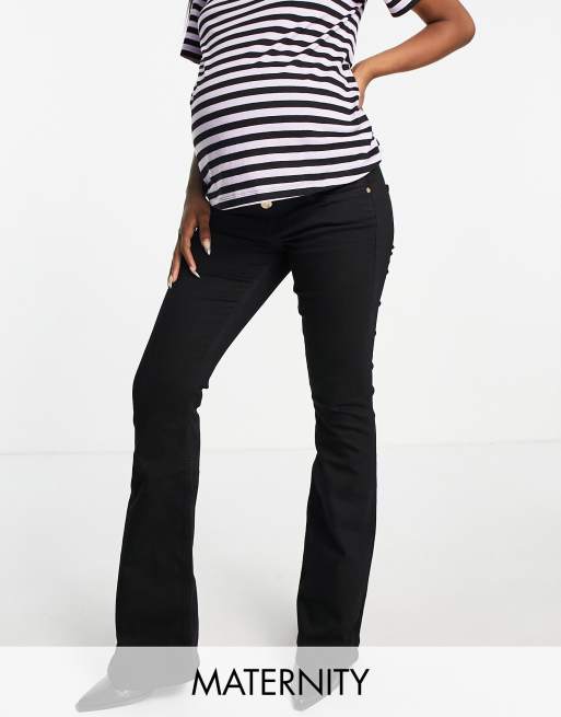 River Island Maternity flared jeans in black