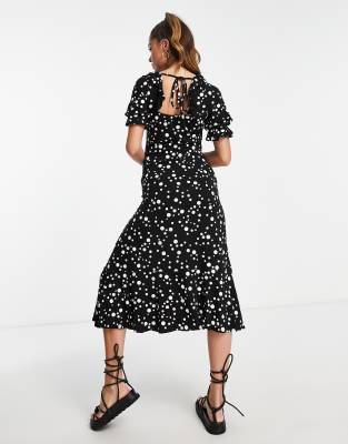 river island frill midi dress