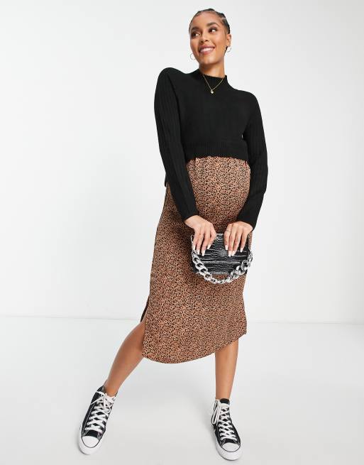 Leopard print outlet skirt maternity