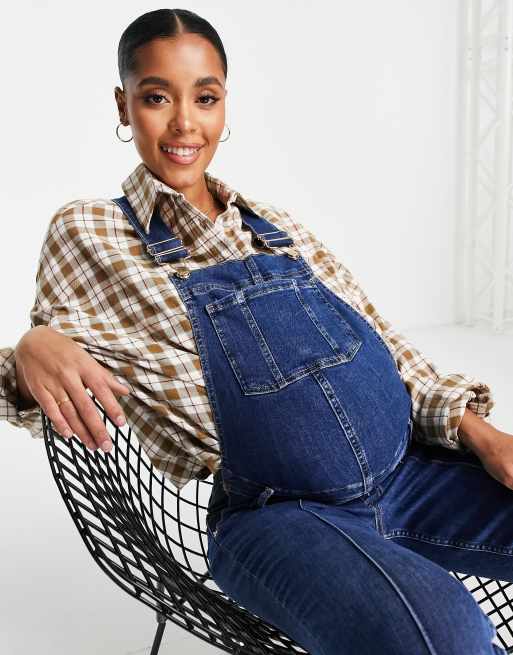 River Island Maternity - Mellemblå skinny overalls, 4 af 4