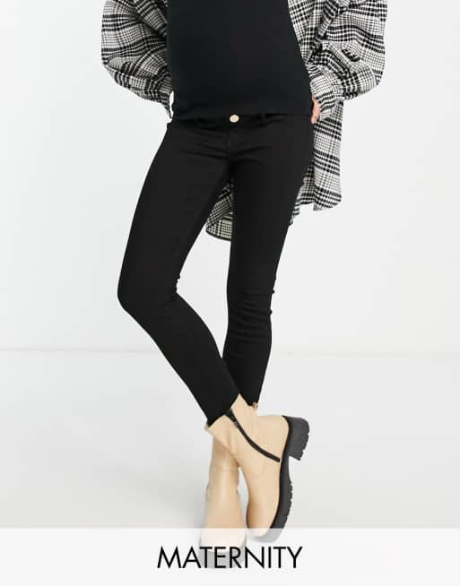 River Island Maternity - Molly - Jeans skinny con fascia per il pancione, colore nero