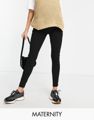 River Island Maternity - Molly - Jeans skinny con fascia per il pancione, colore nero