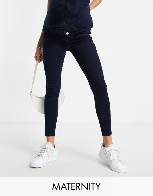 White Regular Fit Jersey Denim Leggings