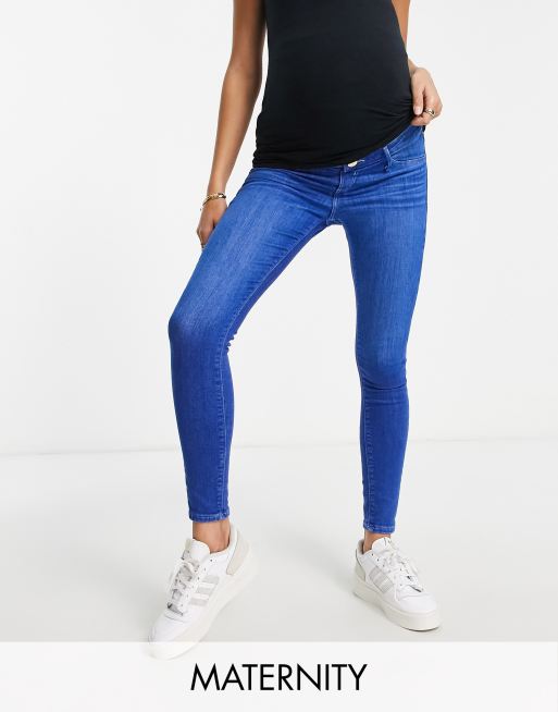 ASOS DESIGN Maternity ultimate skinny jean with over bump in blue