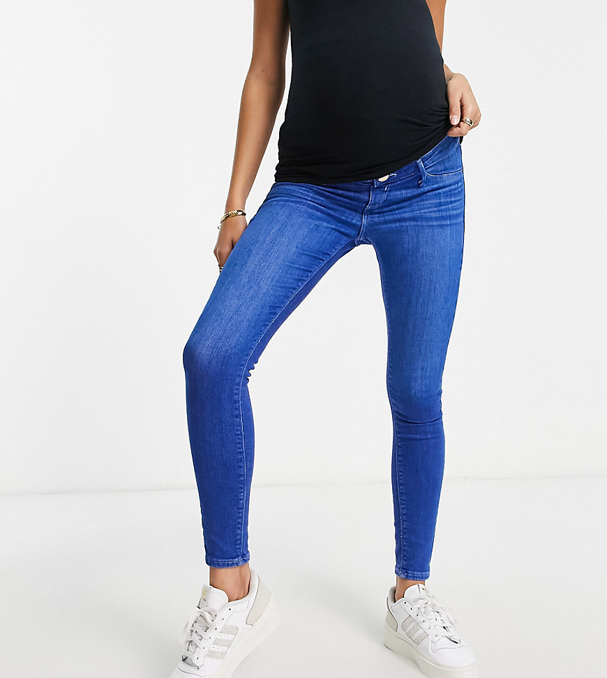River Island Maternity Molly Overbump Skinny Jeans In Buzzy Blue-blues