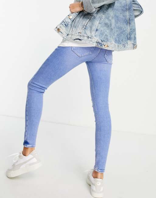 River Island Maternity – Molly – Niebieskie obcisłe jeansy z paskiem nad brzuch, 2 z 4