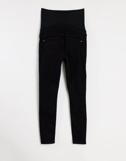 GenesinlifeShops GB - River Island Maternity Overbump højtaljede skinny  jeans i mørkeblå - Leggings with logo Diesel