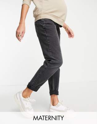 River Island Maternity mom jeans in black