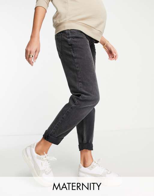 River Island Maternity mom jeans in black | ASOS