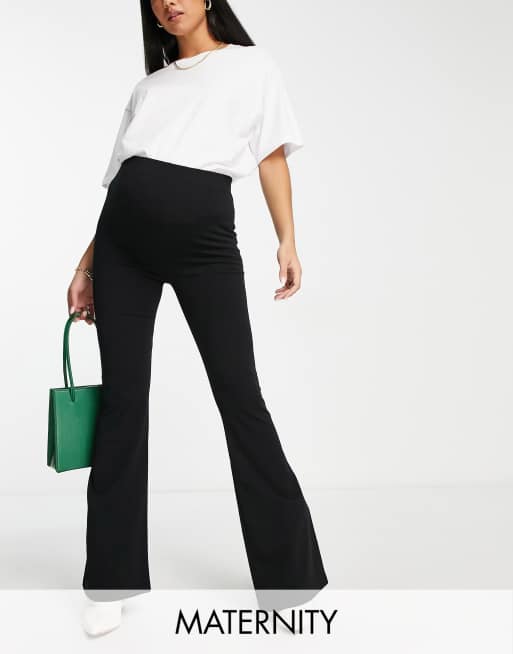 River Island Maternity scuba flare pants in black ASOS