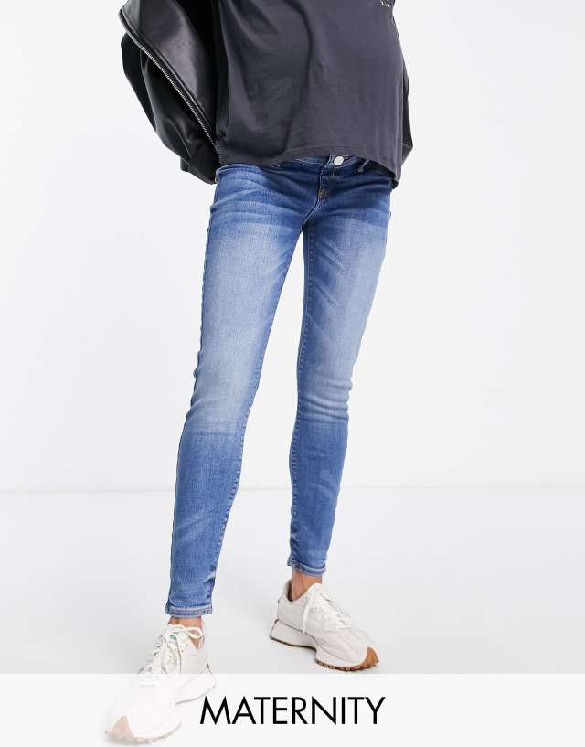 River Island Maternity - skinny jean in medium denim