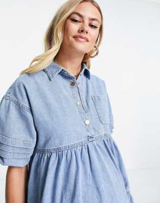 river island denim smock dress