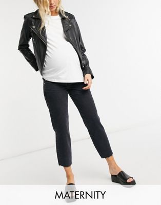 River Island Maternity straight leg jeans in black - ASOS Price Checker