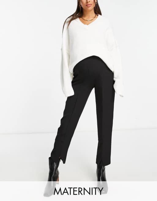 River Island Maternity under bump peg trouser in black