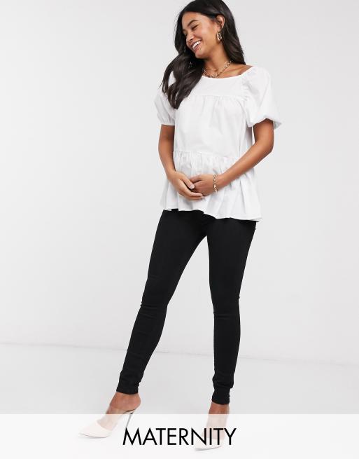 River Island Maternity underbump jeans in black ASOS