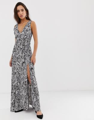 River Island maxi dress in snake print 