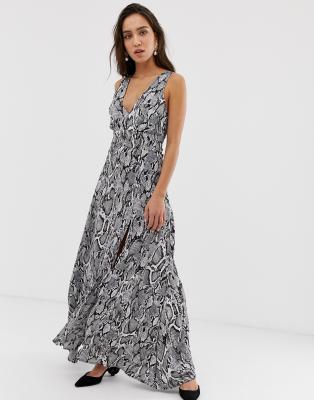 river island snake print maxi dress