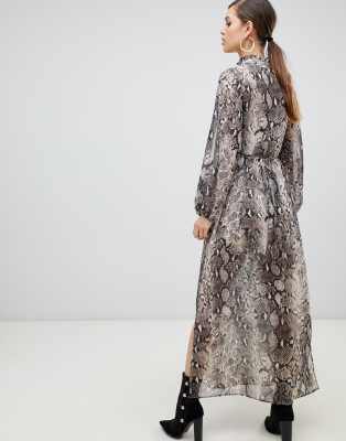 river island snake print maxi dress