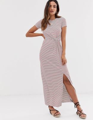 red t shirt maxi dress