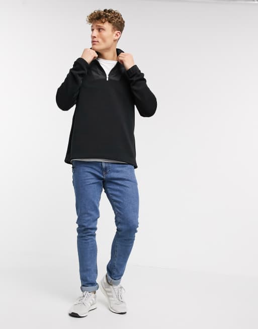 River Island - MCMLX - Slim-fit sweatshirt met opstaande kraag in zwart, 4 van 4