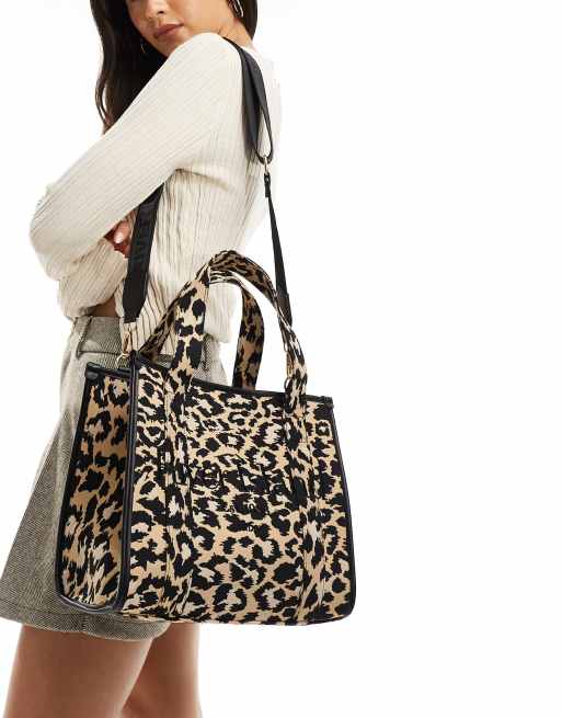 River Island medium tote bag in leopard print