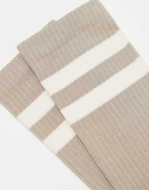 River Island – Mellanbeige tubstrumpor med två ränder, 3-pack, 2 av 4