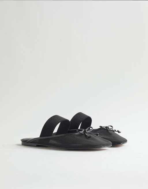 River Island Mesh backless ballet pumps in black , 2 of 4