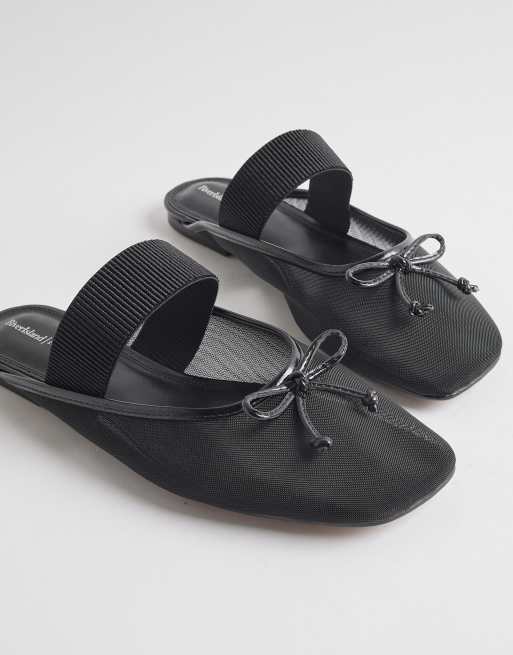 River Island Mesh backless ballet pumps in black , 3 of 4